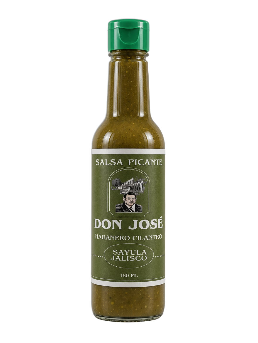 Botella de salsa Cilantro Habanero de 180 ml